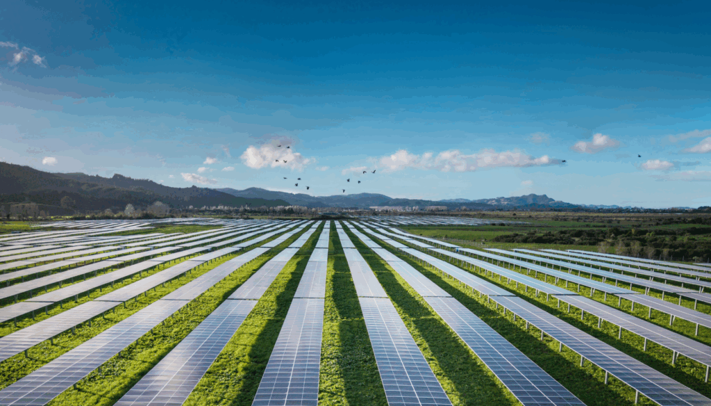 Lodestone Energy Whitianga Solar Farm, Pāmu Rā ki Whitianga at sunrise